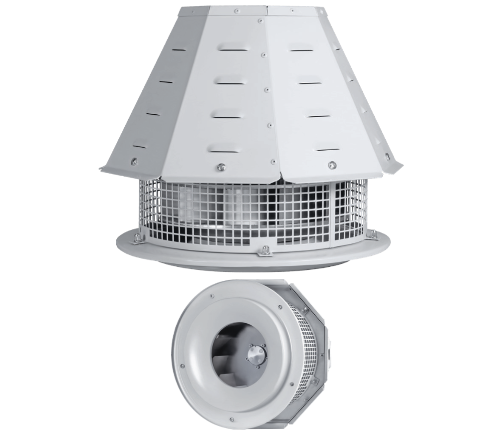 MRAD - Dıştan Motorlu Çatı Tipi Yatay Atışlı Monofaze Radyal Fan